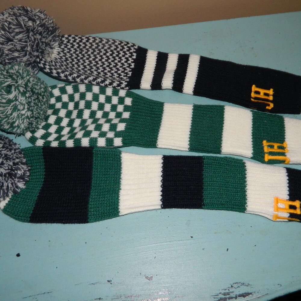 Mark & Graham Knit Golf Headcovers Lot/3 "CJH" (UU-35)